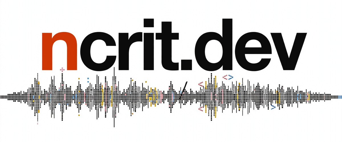 ncrit.dev logo with a pixelated neuro-signal waveform